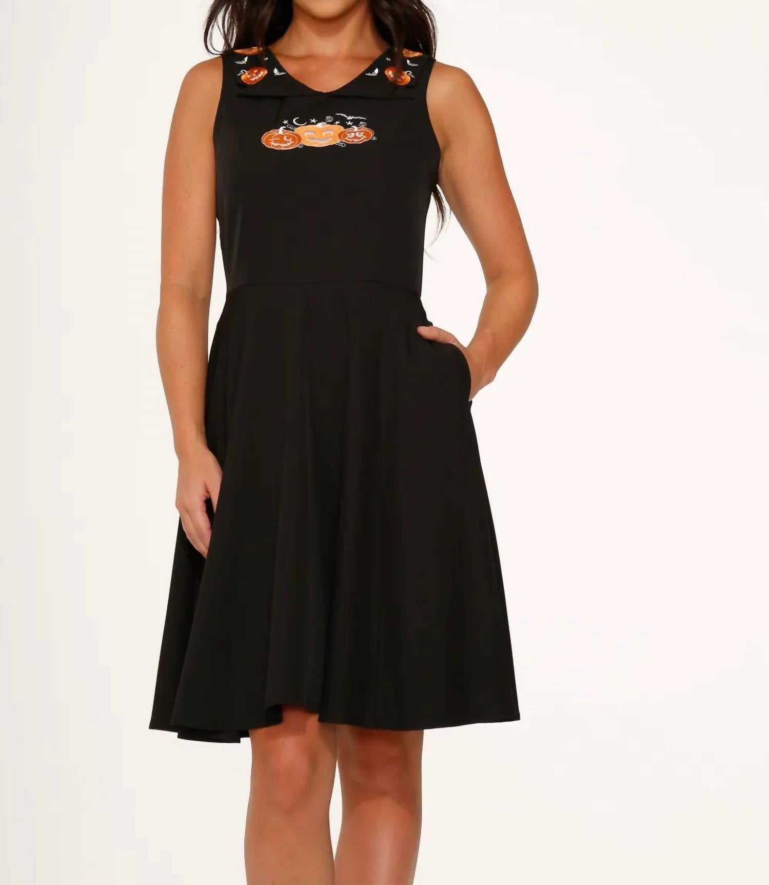 Orchid Bloom - Embroidery Swing Dress