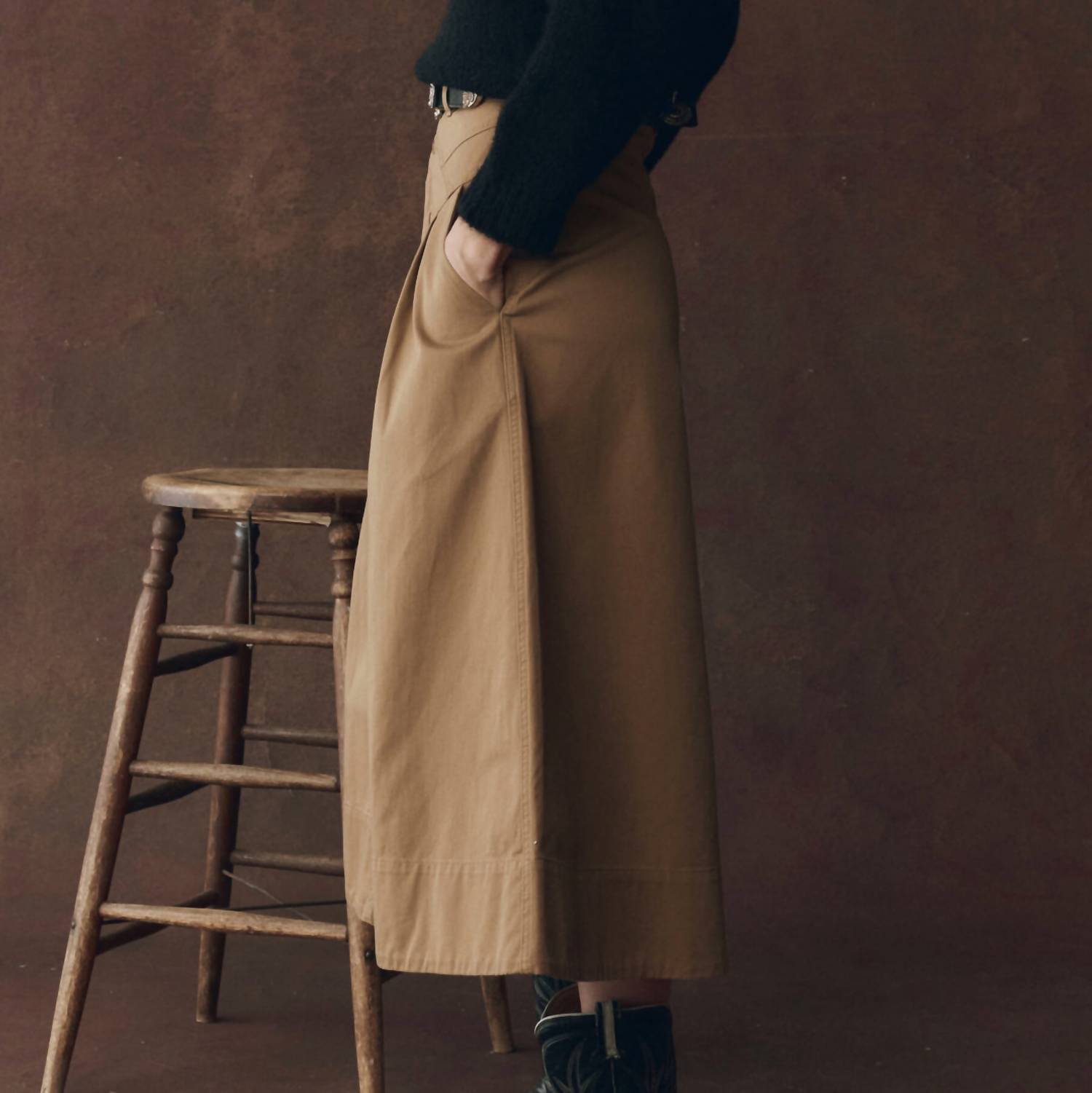 The Great. - Field Cotton Twill Skirt