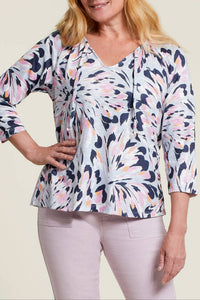 Tribal - Three Quarter Sleeve Peasant Top