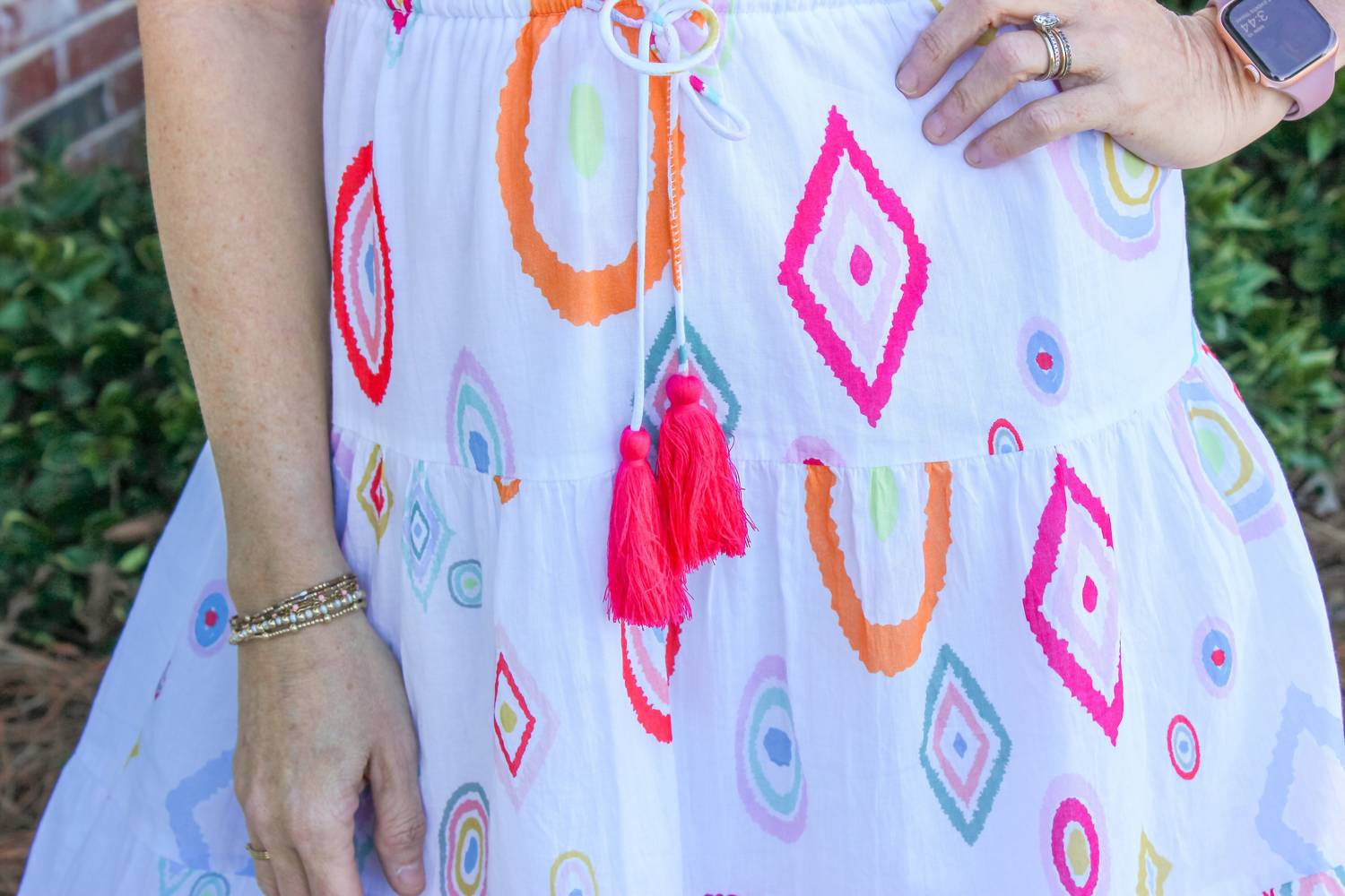 Charlie B - Printed Sleeveless Ruffled Dress