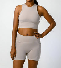 Yoga Democracy Free Range Sport Bra in mushroom - women's intimate - view 4