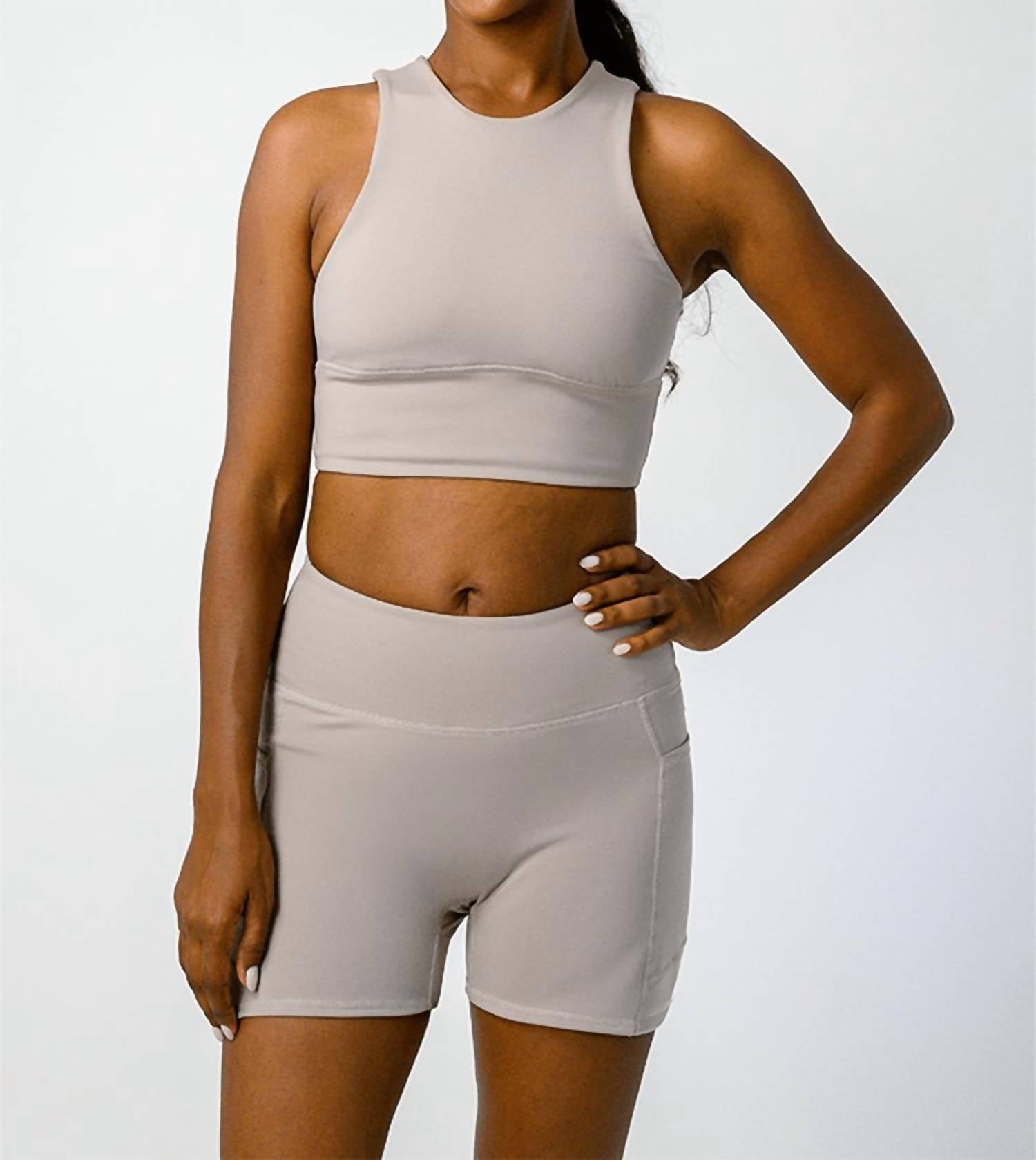 Yoga Democracy Free Range Sport Bra in mushroom - women's intimate - view 4
