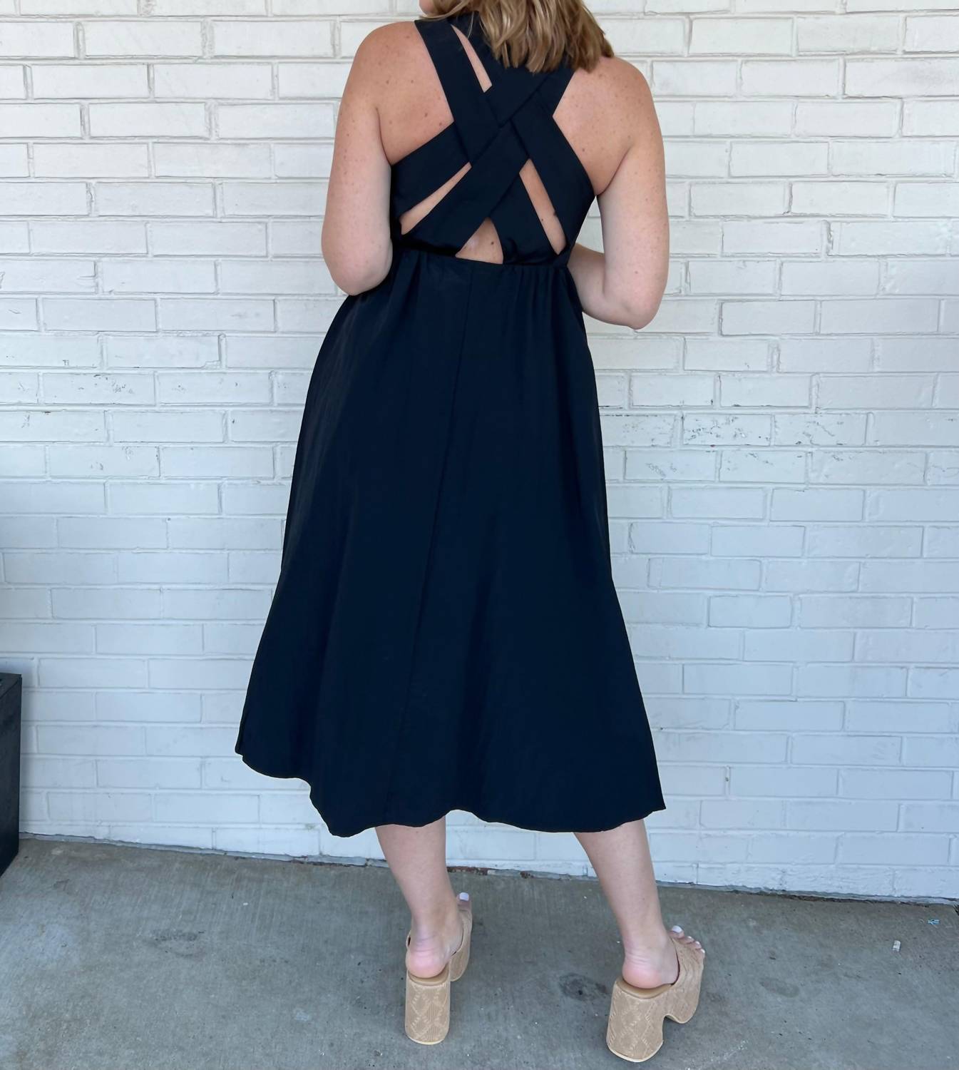 By Together - Classic Muse Flare Square Neck Midi Dress
