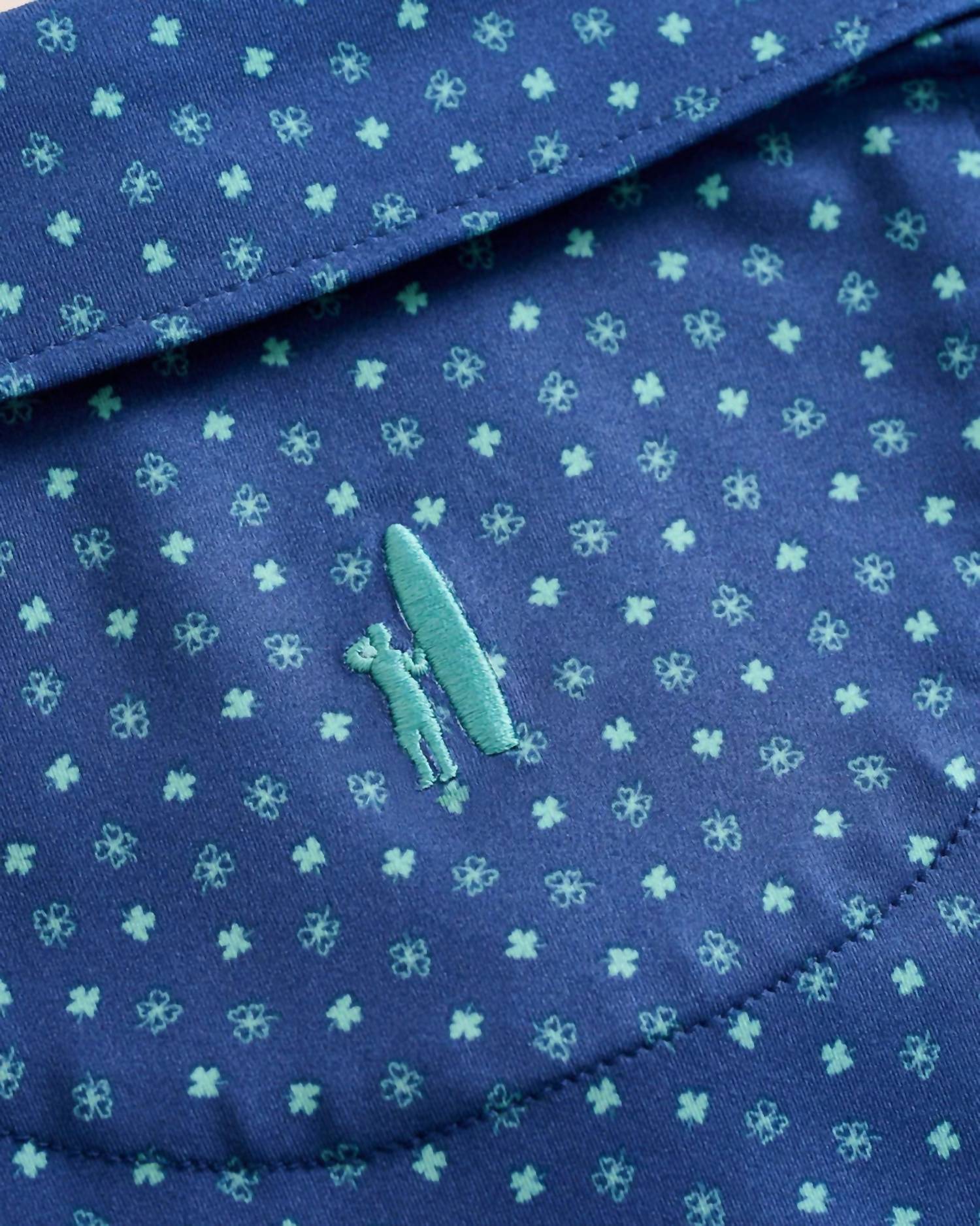 JOHNNIE-O Boy's Featherweight Performance Polo in shamrocks - kids' shirt - alternate view