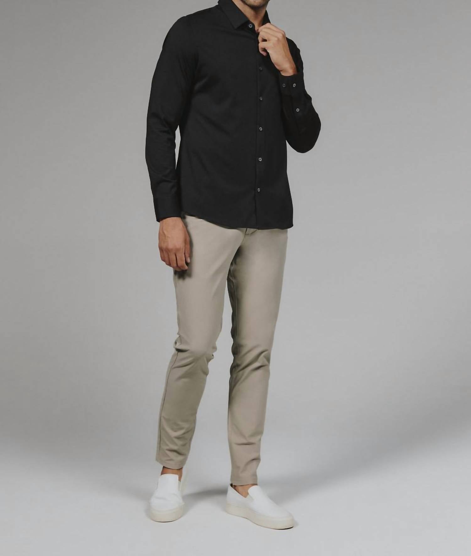 7Diamonds Girona Long Sleeve Shirt in black - men's shirt - view 5