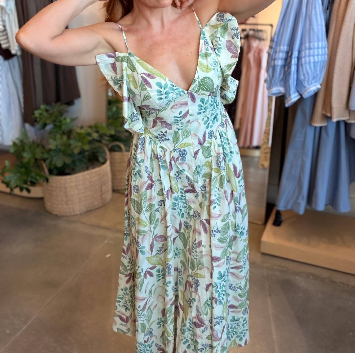 Heyson Audry Floral Ruffle Maxi Statement Dress in green - women's dress - view 6