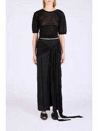 Ganni - Shiny Jersey Long Sarong Skirt