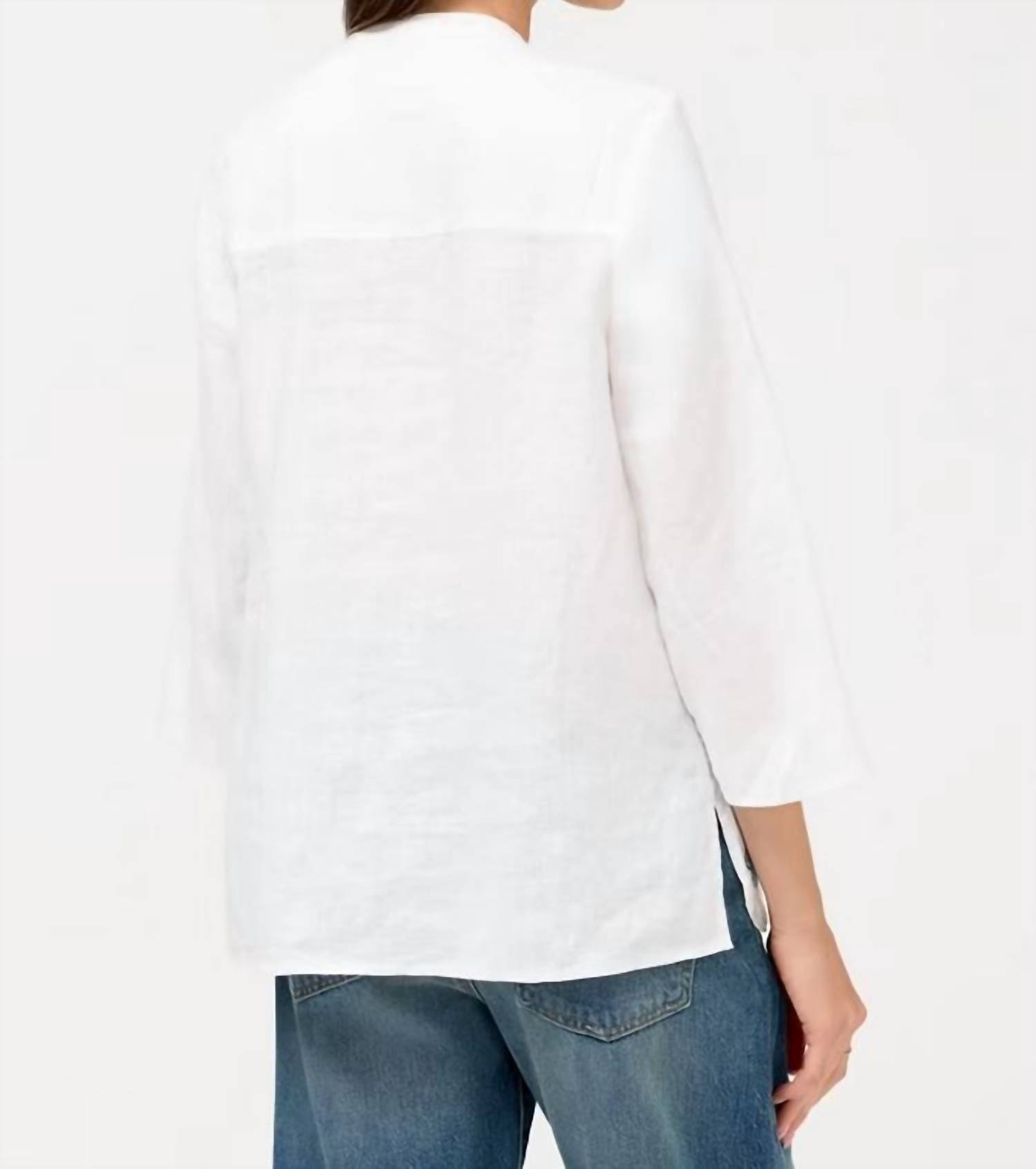 Johnny Was - SLOANE V-NECK LINEN BLOUSE