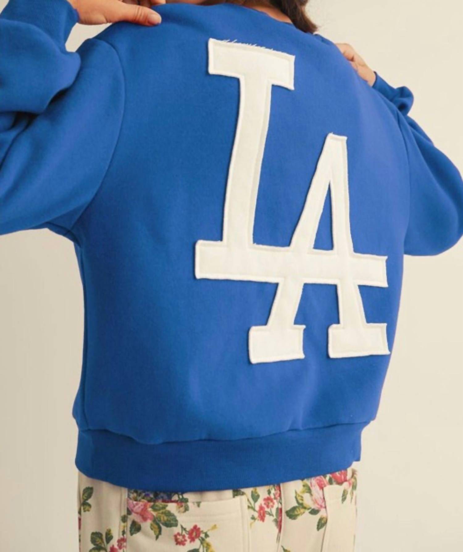 LovLov Perfect Fit La Lettering Sweatshirt in blue - women's top
