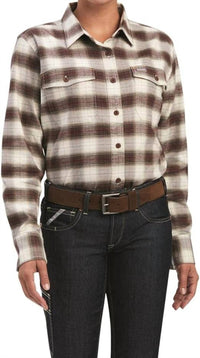 ARIAT Rebar Flannel Long Sleeves Shirt in wren ivory - women's shirt