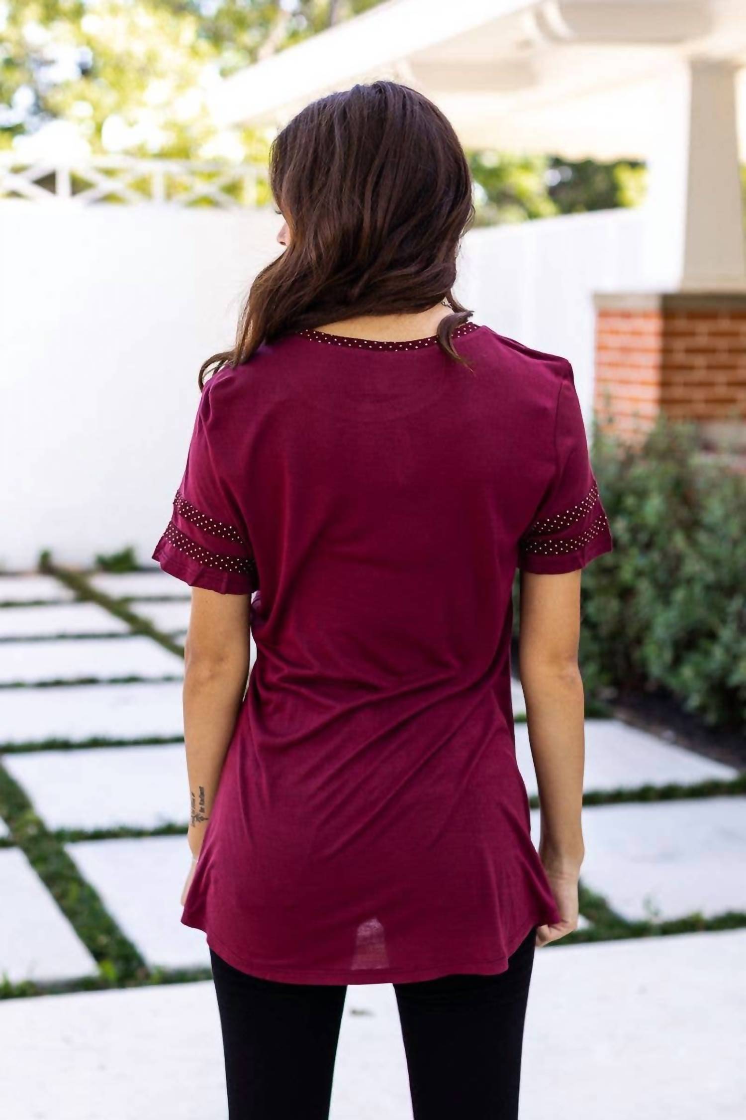 Daisy - Go Fight Win Polka Dot Trim Tee