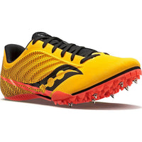SAUCONY Men's Spitfire 5 Spike Shoes in vizi gold vizi red - men's shoe - detail view