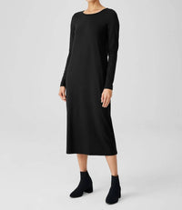 Eileen Fisher - Stretch Jersey Knit Jewel Knit Midi Dress