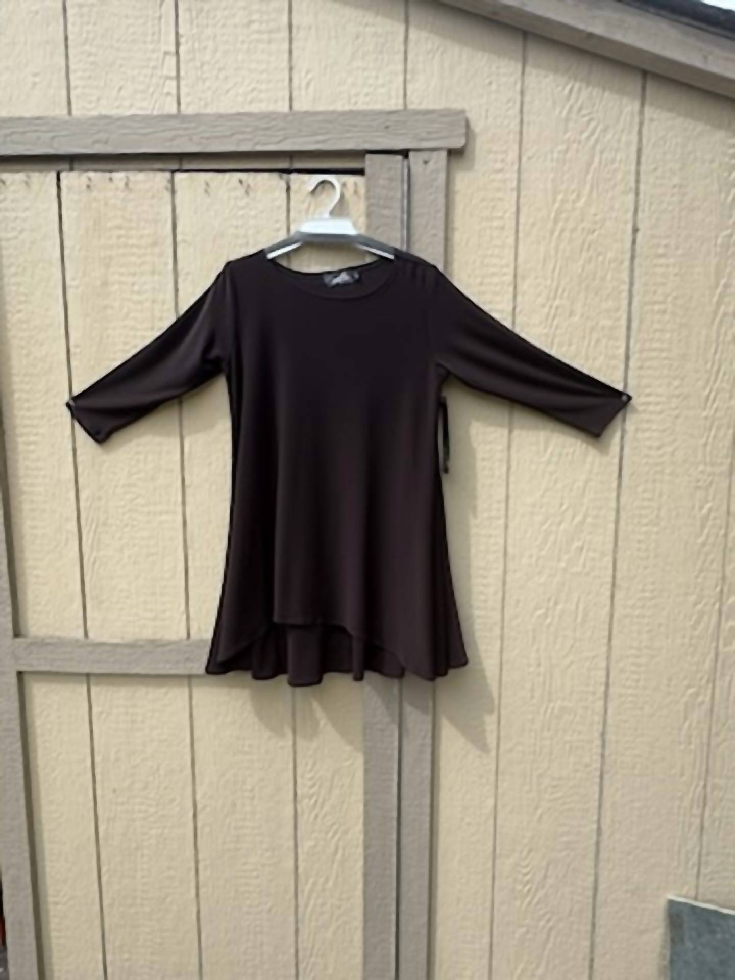 Sympli Women's Long Sleeve Arc Blouse in black - women's blouse