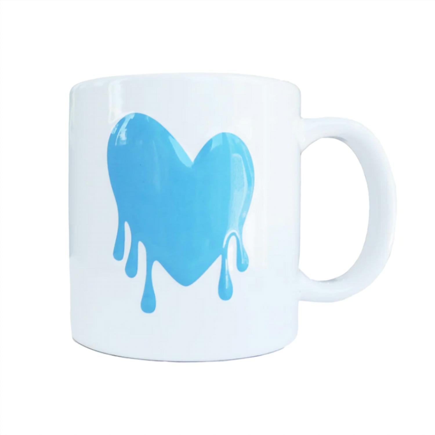 KERRI ROSENTHAL Women's Drippy Heart Mug in white blue - item