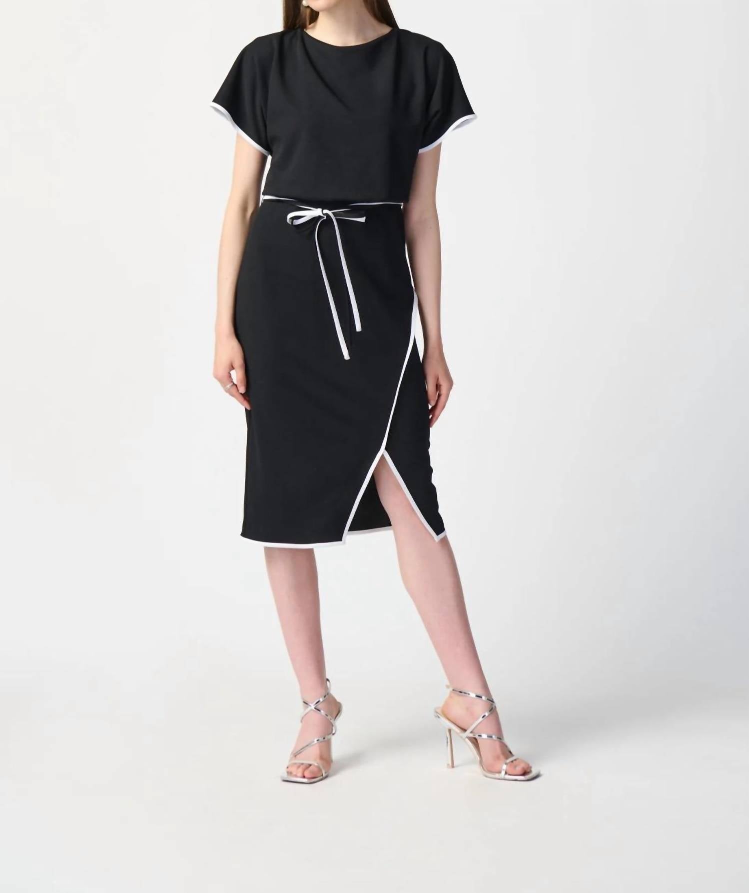 Joseph Ribkoff - Scuba Crepe Short Sleeves Sheath Dress