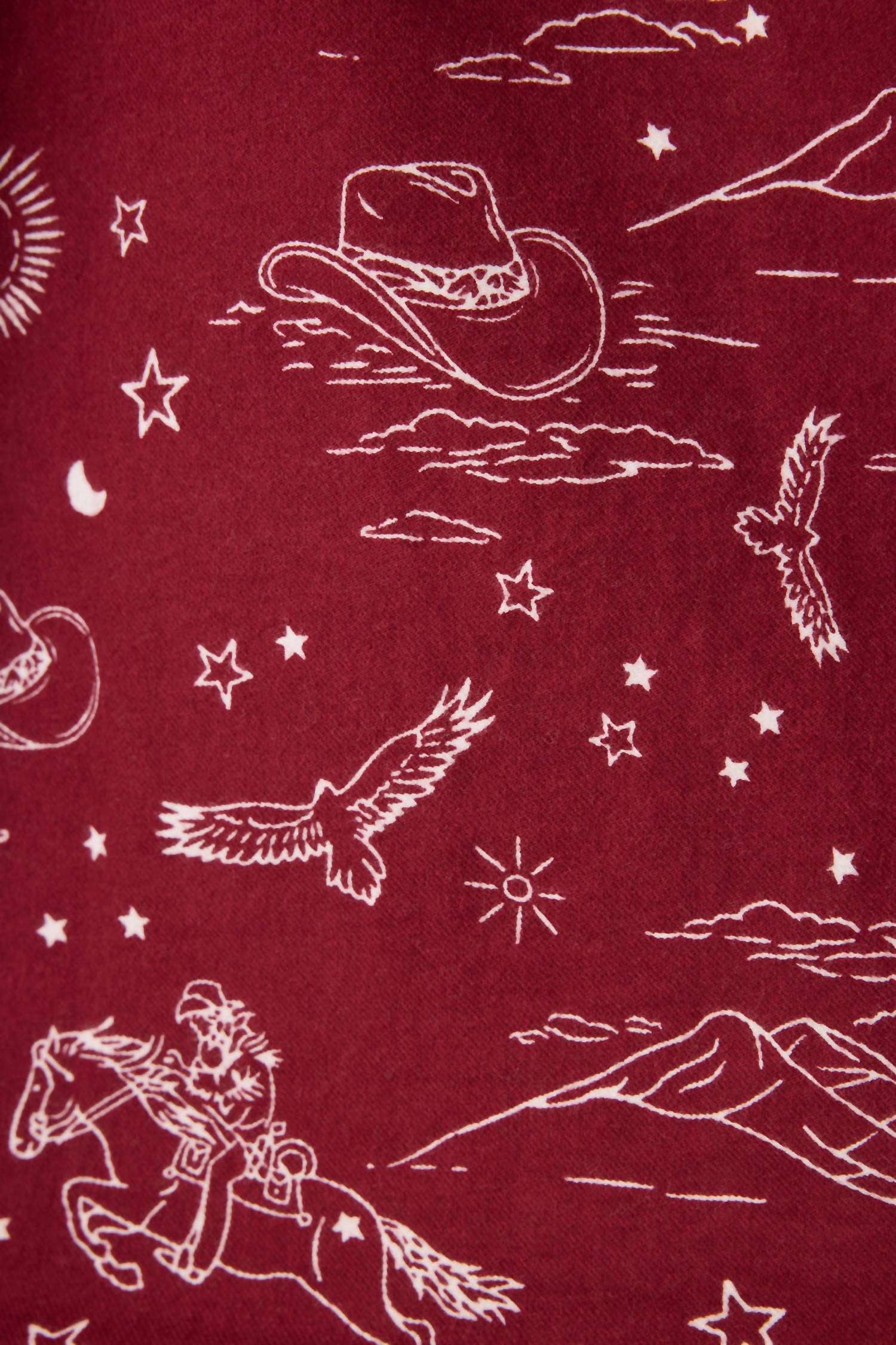 Pj Salvage - Hold Your Horses Western Print Flannel Pajama Set