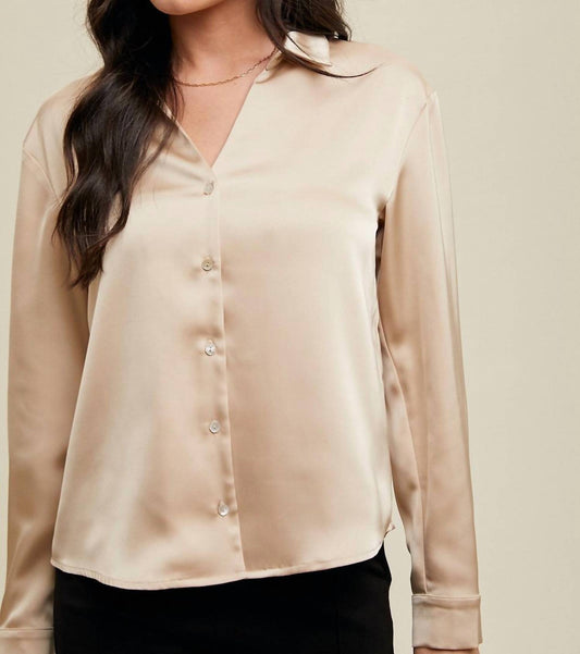 Wishlist - Satin Button Up Shirt