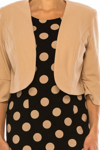 Maya Brooke - Polka Dot Pleated Hem Jacket Dress