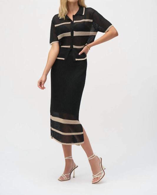 Joseph Ribkoff - Striped High-waist Bodycon Skirt