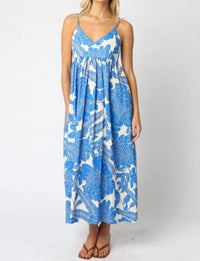 Olivaceous - Patterned Sun Maxi Dress