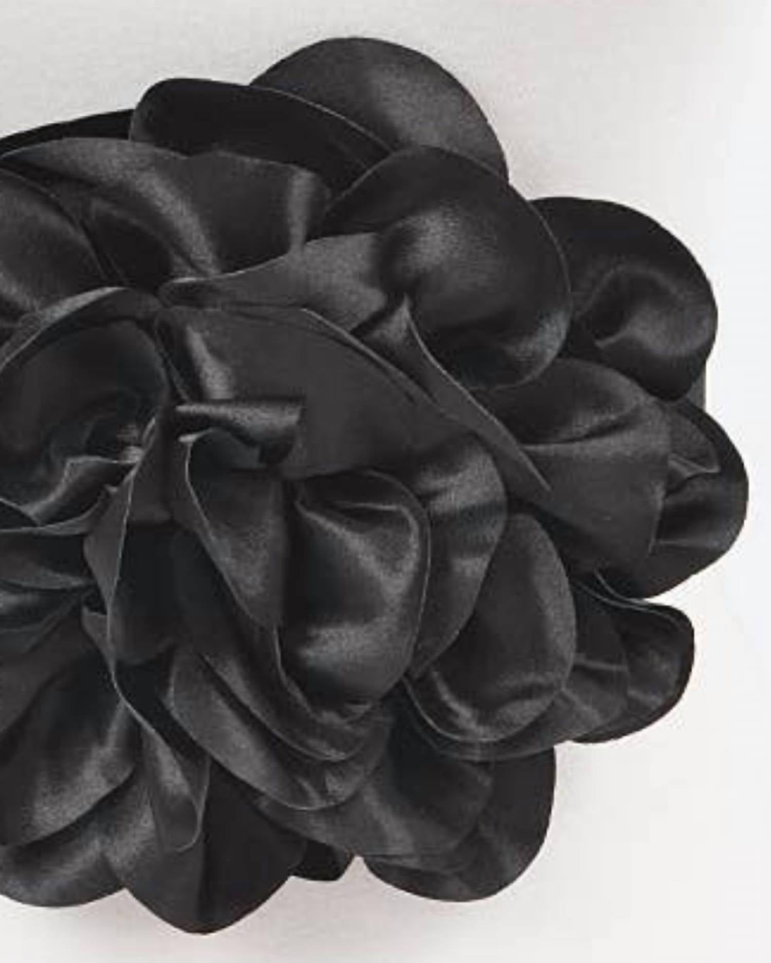 3Am By H&D Accessories - Women's Satin Big Flower Elastic Belt