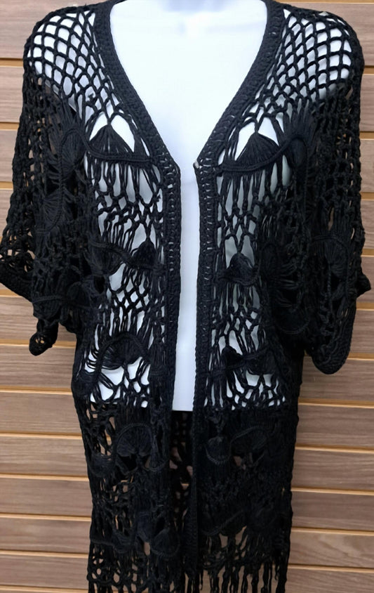 Entro - Women's Crocheted Open Work Sleeved