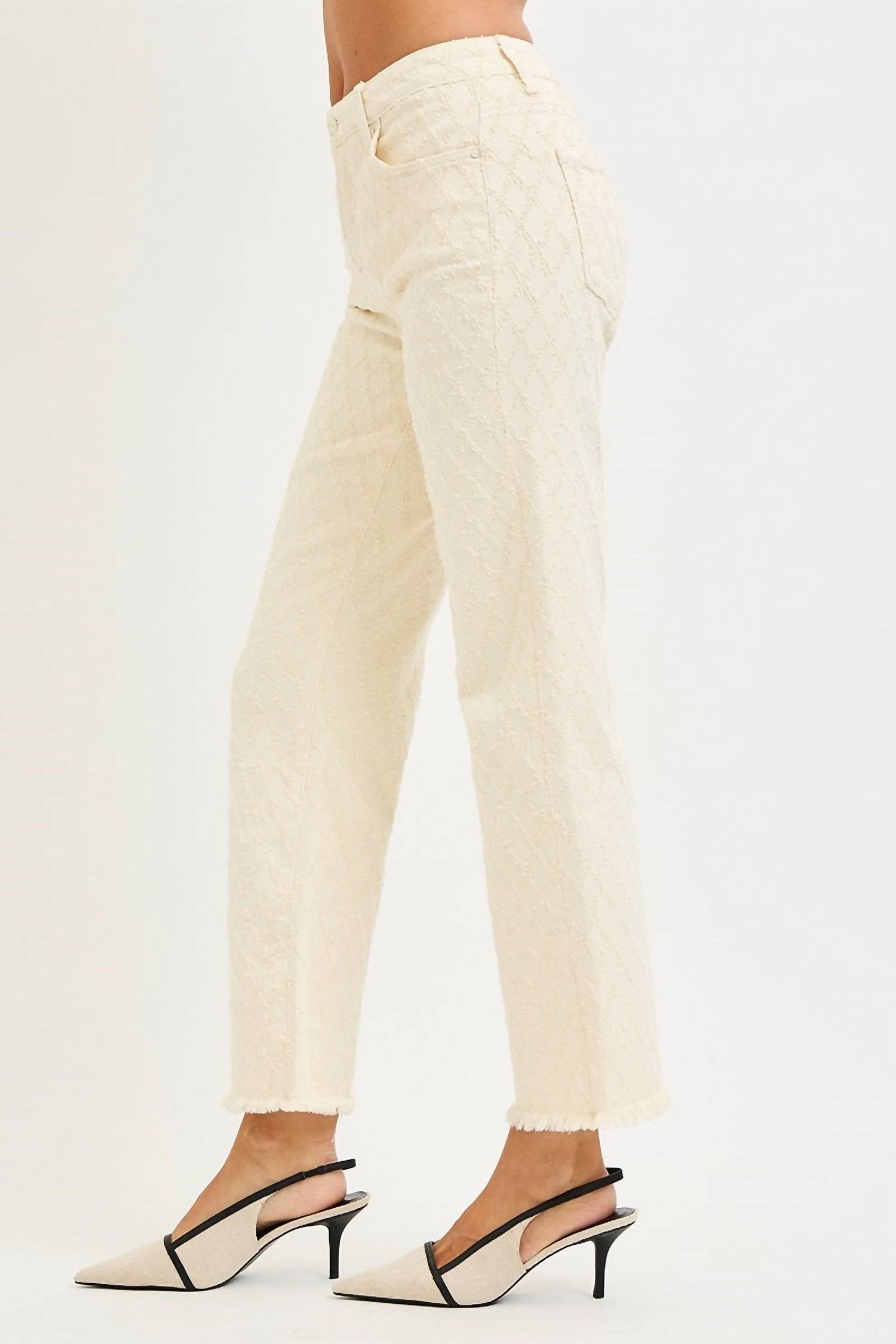 Risen - Tori High Rise Ankle Textured Jeans