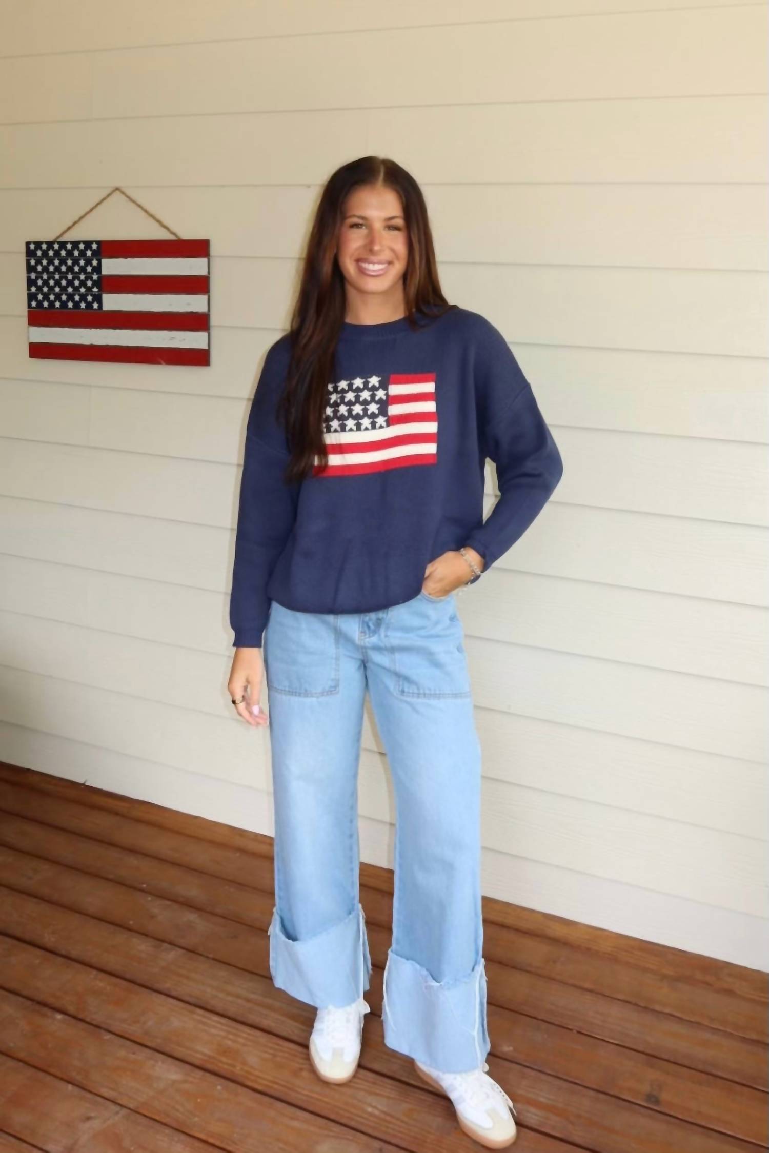 Le Lis - American Flag Sweater