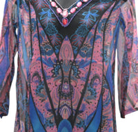 NF Women's Vibe Mesh Top in purple - women's blouse - detail view