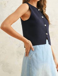 Miou Muse - Metal Button Detail Vest