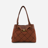 Like Dreams - Women's Velvet Knot Quilted Shoulder Tote Bag