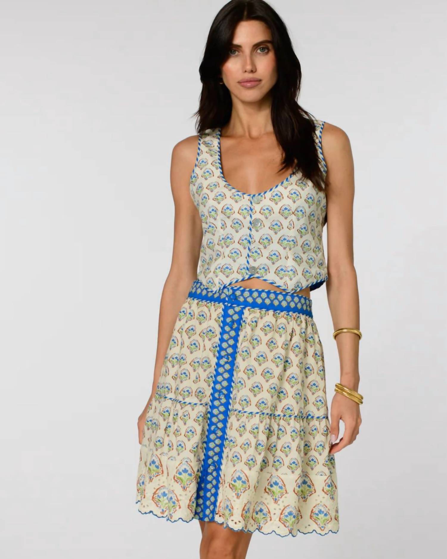 Elizabeth James The Label Isabel Mini Skirt in tulip ivory - women's skirt - alternate view