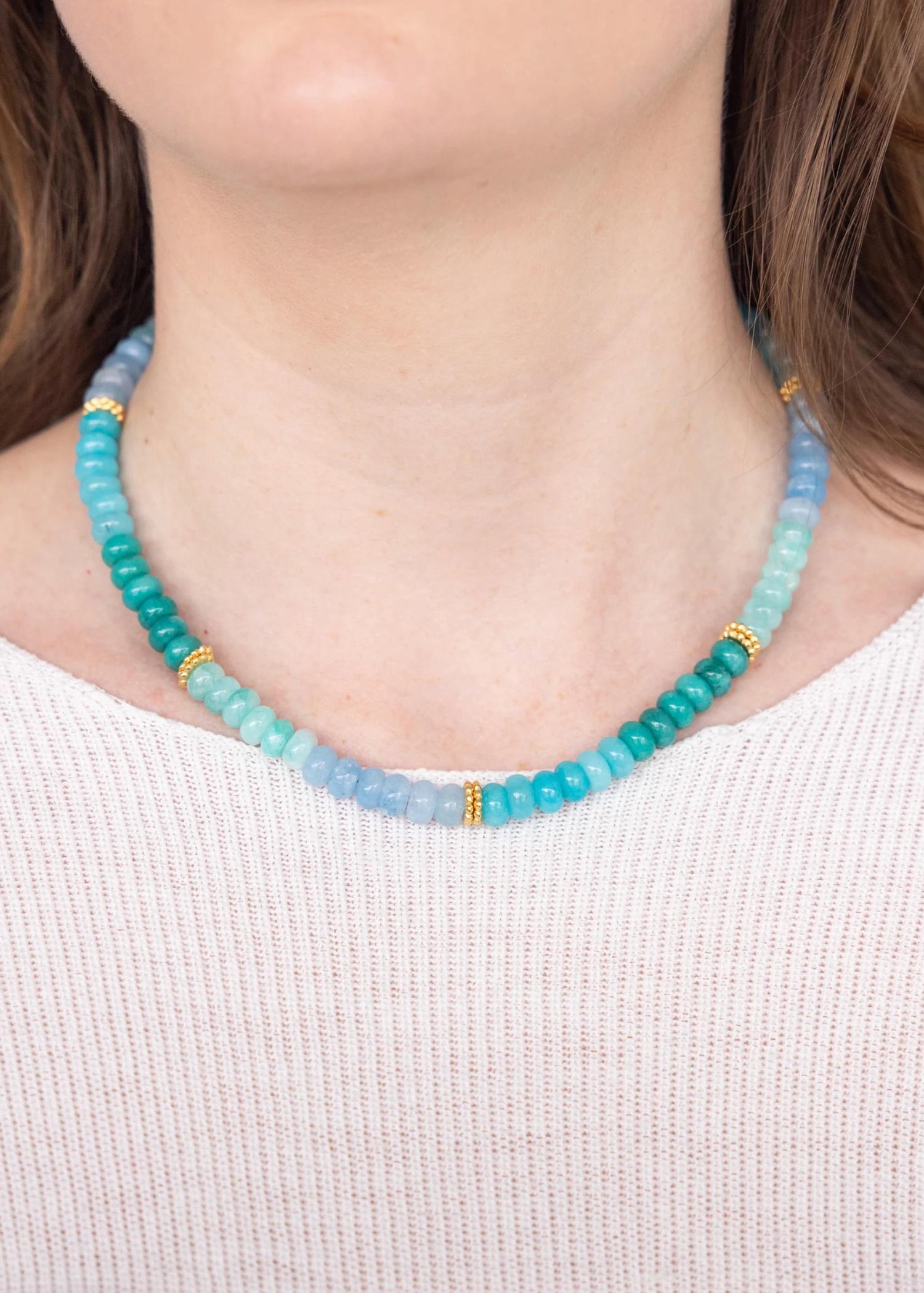 Susan Shaw Women's Lolly Necklace in blue taffy - women's item - detail view
