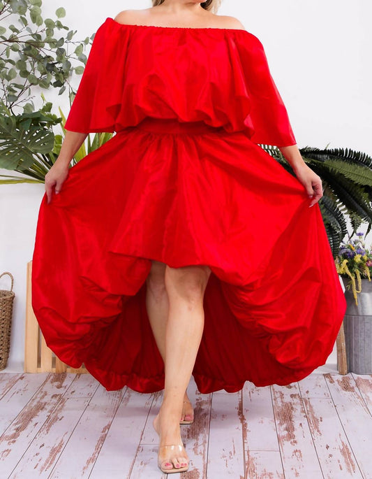 Karen Kane - Off The Shoulders Top And Hi-lo Skirt Set