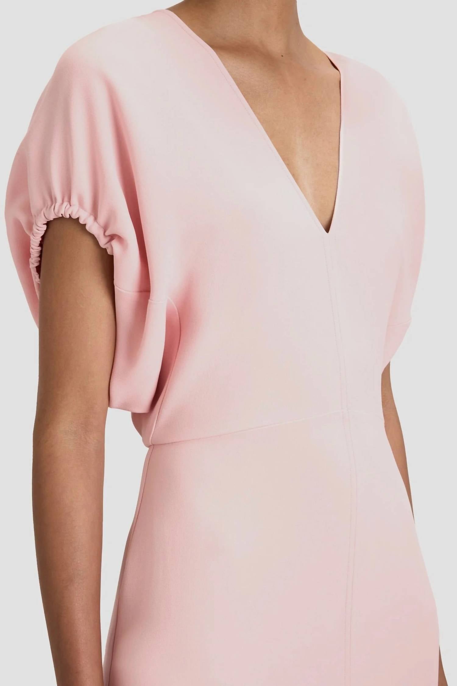 Victoria Beckham - Fluid Cady Blouson Detail Midi Dress