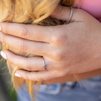 Starlette Women's Round Cut Stackable Ring in silver - women's jewelry - detail view