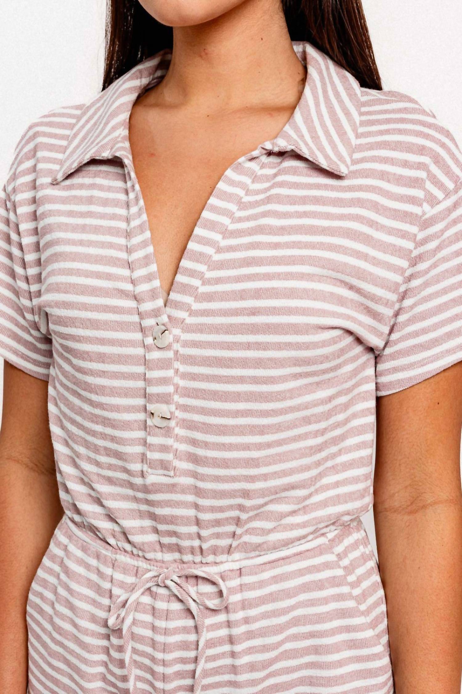 Le Lis - collared short sleeve romper