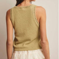 Listicle - Crochet Trim Knit Tank Top