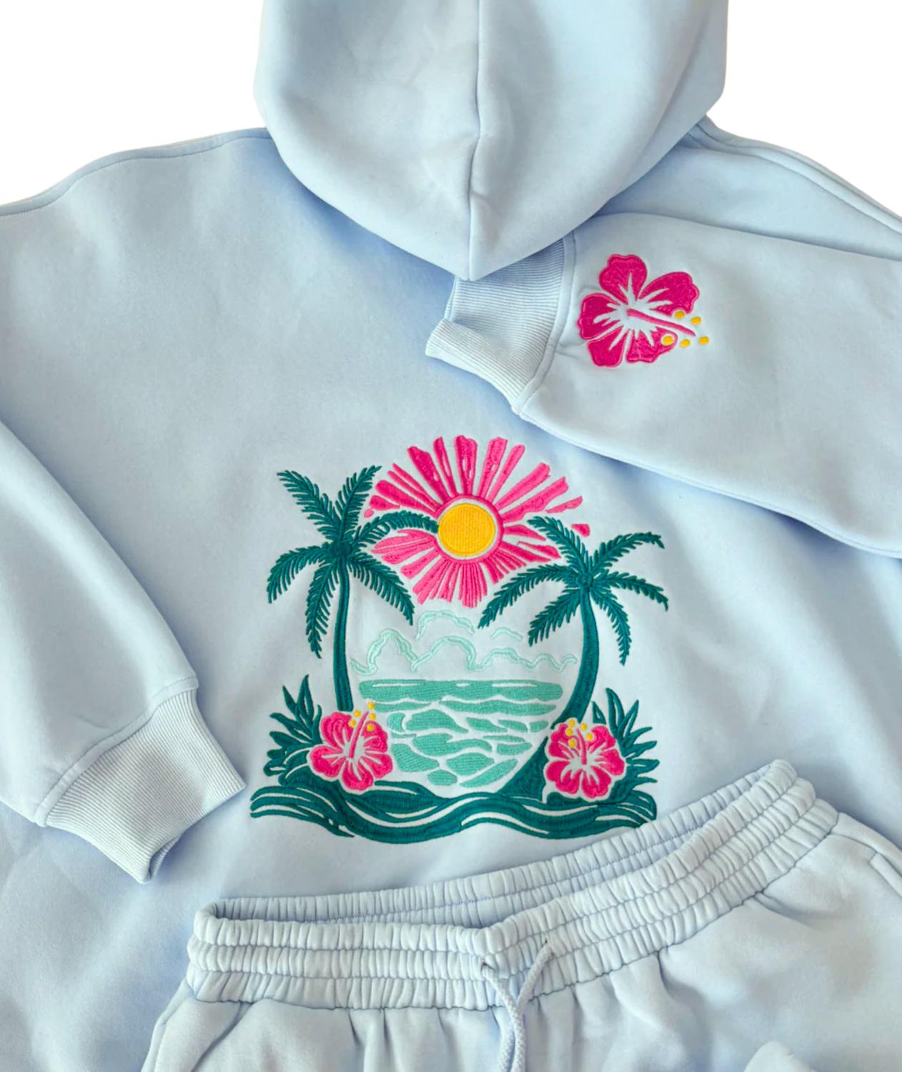 Sunkissed Coconut - Hibiscus Flower Beach Babe Hoodie