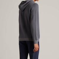 RHONE Emerson Knit Long Sleeve Hoodie in light gray heather - men's shirt - alternate view