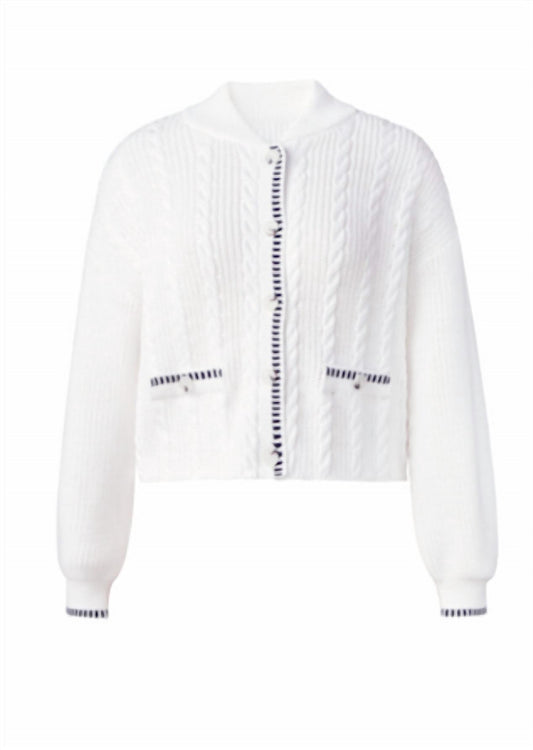 525 America - Women's Tana Cable Whip Stitch Bomber Cardigan
