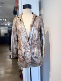 Burning Torch - Women's Distressed Leather Jacket
