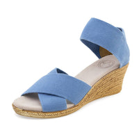 CHARLESTON SHOE CO. Women's Cannon Espadrille Wedge in cornflower - women's shoe
