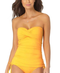 Anne Cole - Twist-front Ruched Tankini Top