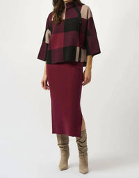Joseph Ribkoff - Dolman Sleeve Knit Top With Button Detail