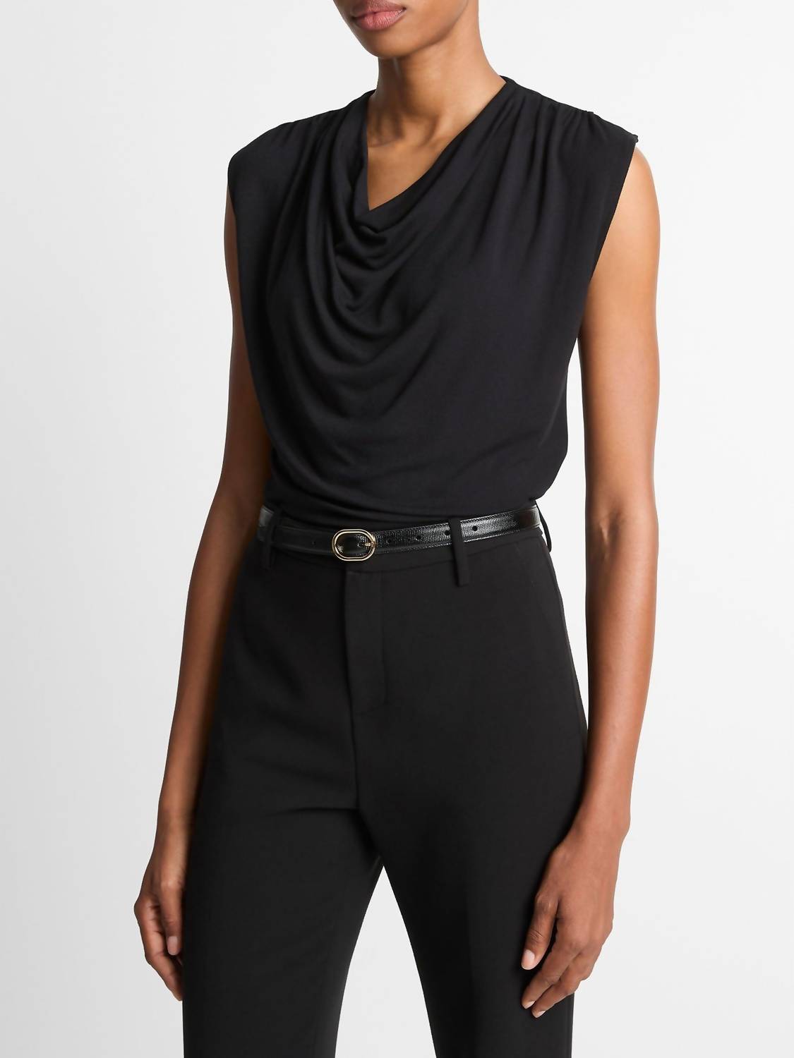 DREW Cornelia Top in black - women's sweater - detail view