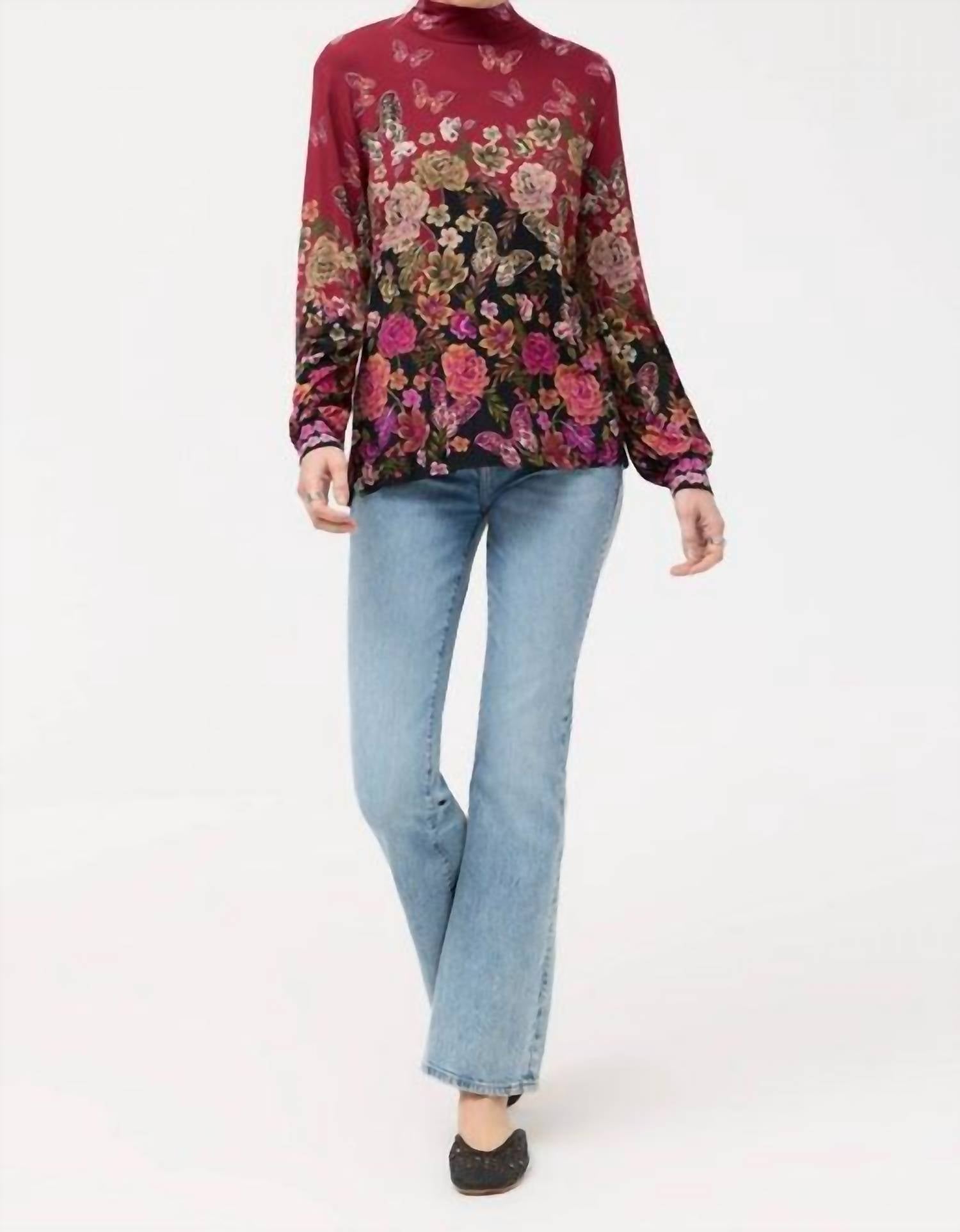 Johnny Was - JANIE FAVORITE PUFF SLEEVE MOCK NECK TOP