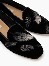 Arteana - Women's Velvet Gigi Smoking Feather Slipper