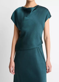 Vince - Draped Satin Cowl-neck Maxi Dress